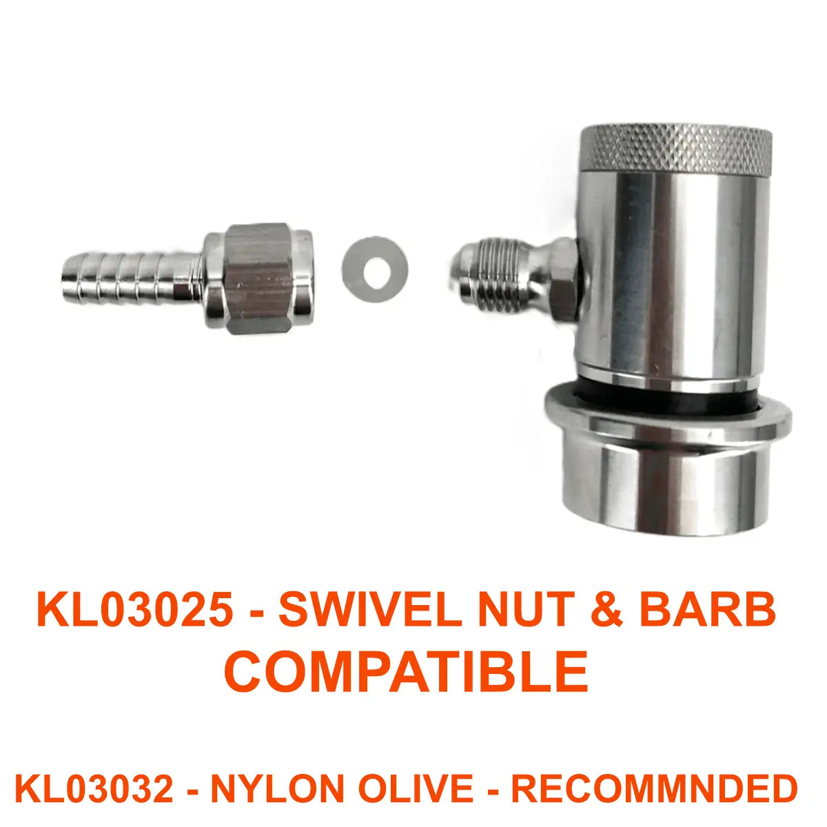 Machined Stainless Ball Lock Disconnect - MFL Thread (Grey/Gas) - KegLand