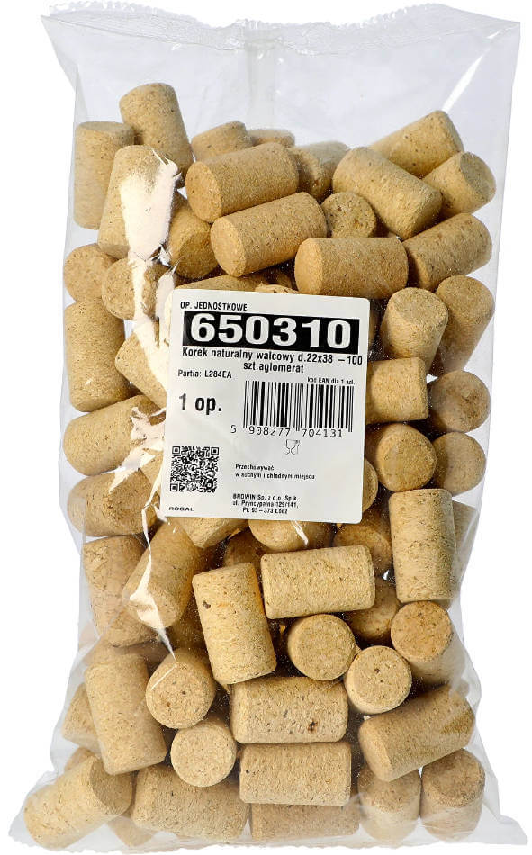 Natural Agglomerated Straight Corks - Browin | The Home Brew Shop | 650310