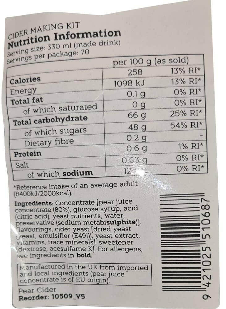 Mangrove Jacks Pear Cider Kit | The Home Brew Shop | 10509