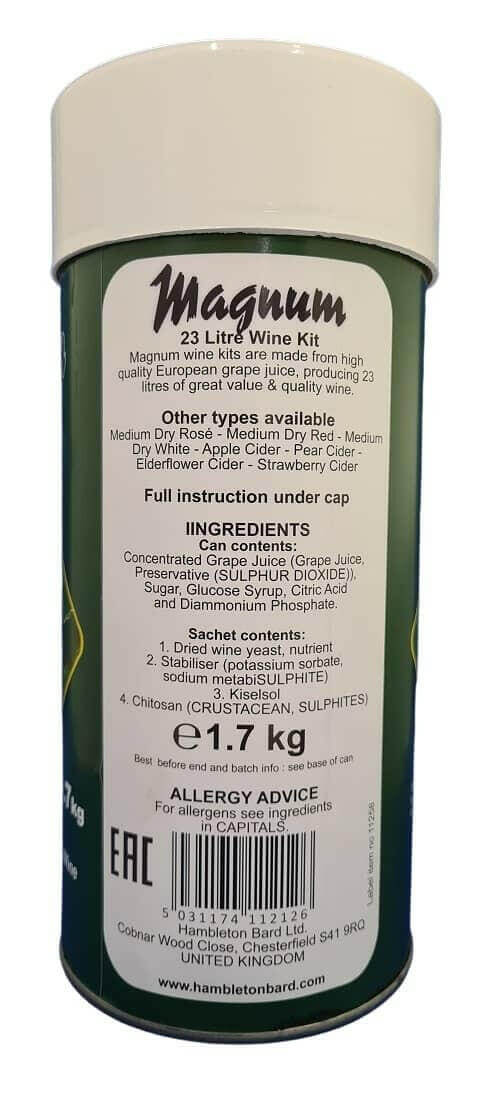 Magnum Pinot Grigio Wine Kit | 30 Bottle | The Home Brew Shop | 112121