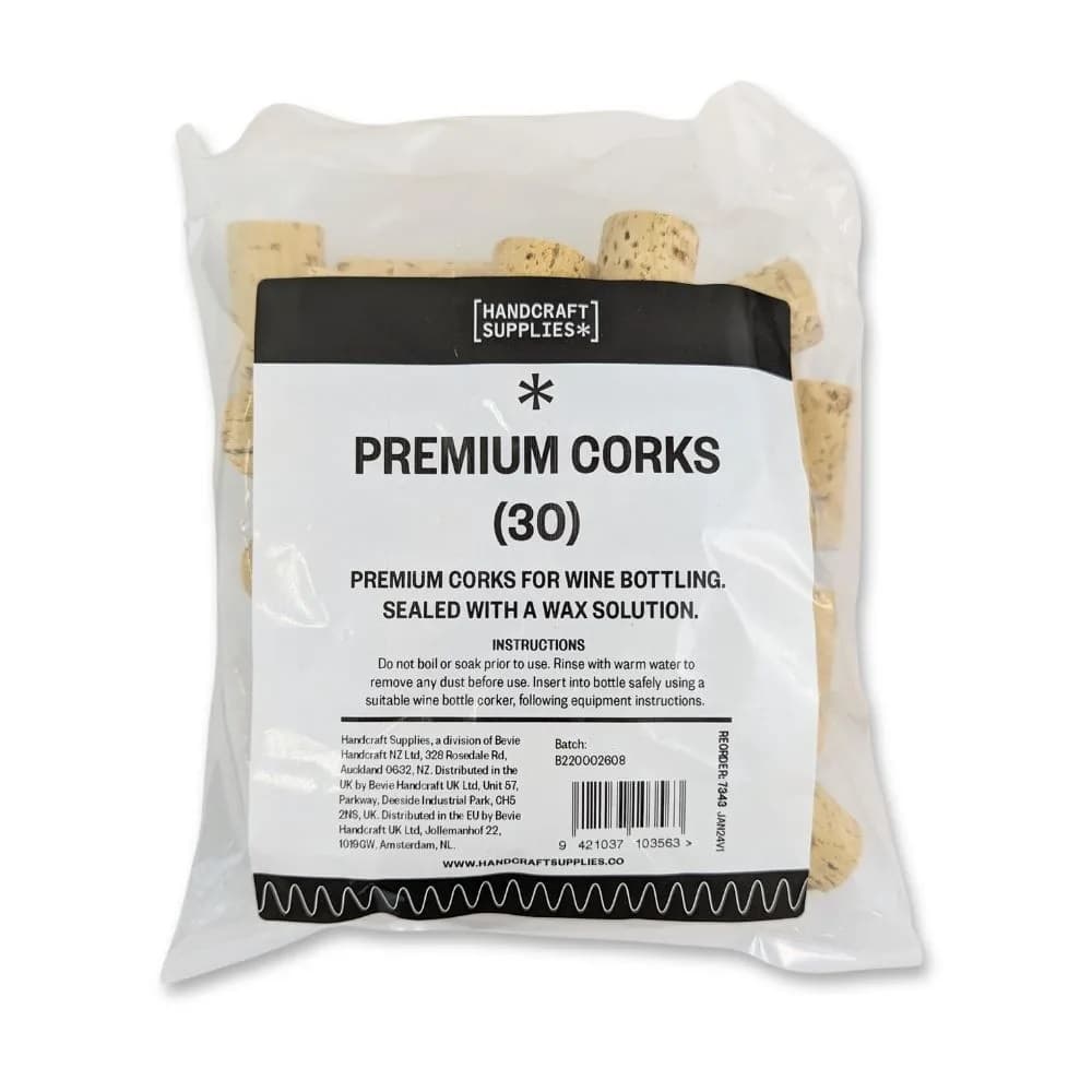 Premium Corks x 30 | Waxed | The Home Brew Shop | 7343