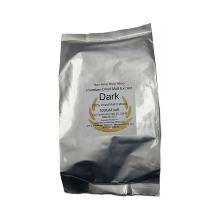 Super Malt Extract - Dark Dried Premium Malt Extract 500g packaging showcasing premium dried malt.
