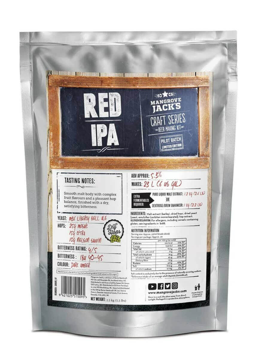 Red IPA Beer Kit Mangrove Jacks | The Home Brew Shop | 10609