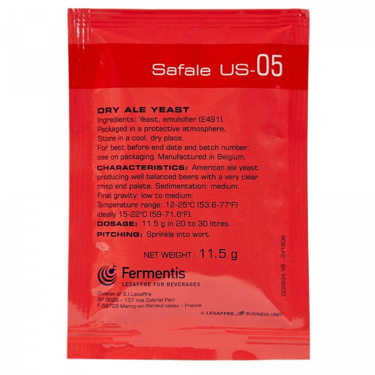 Safale US-05 Beer Yeast 11.5g - US05 BBE 01-2026 | The Home Brew Shop | 100359 - 40719