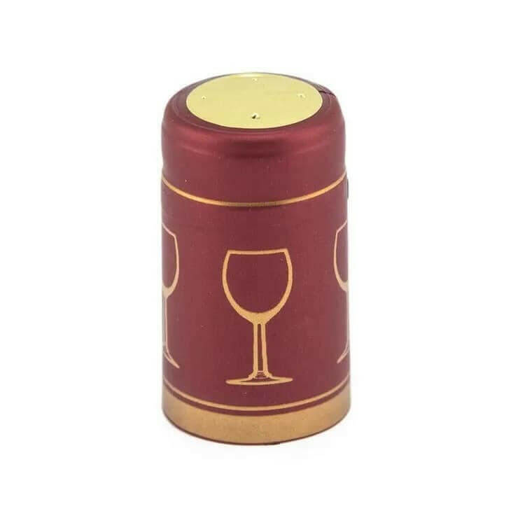 Shrink Capsules Burgundy with Gold Glass x100 | The Home Brew Shop | ABC33032