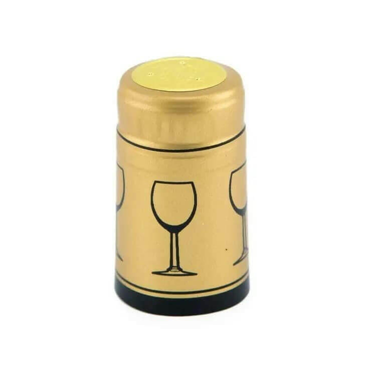 Shrink Capsules Gold with Black Glass x100 | The Home Brew Shop | ABC33036