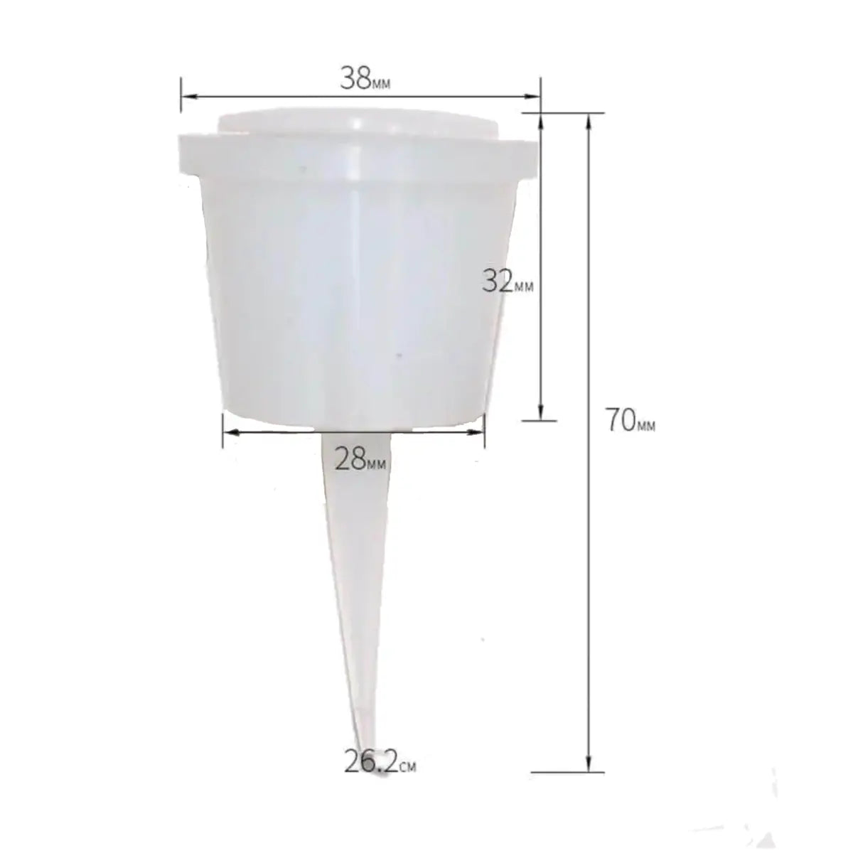 Silicone Breathable Stopper with measurements of 38mm width, 32mm height, and 26.2cm length.