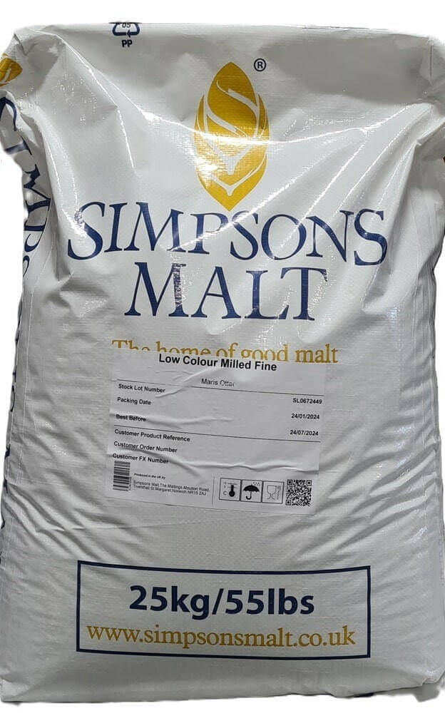 Low Colour Maris Otter 25kg Milled/Crushed| Simpsons Malt | Best Before 26/03/25 | The Home Brew Shop | 101885
