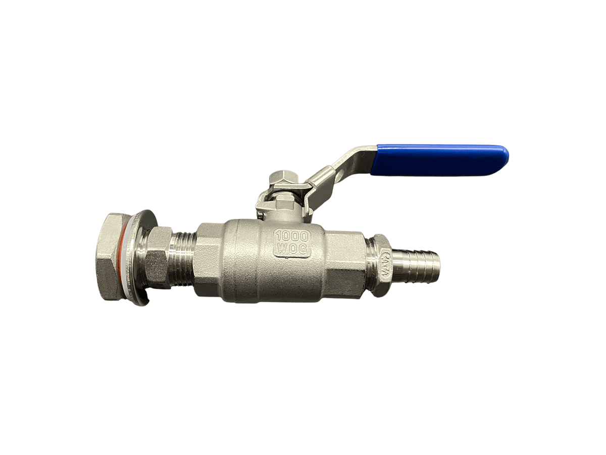 Ball Valve with 1/2" Barb and Rear Assembly | The Home Brew Shop | 66897