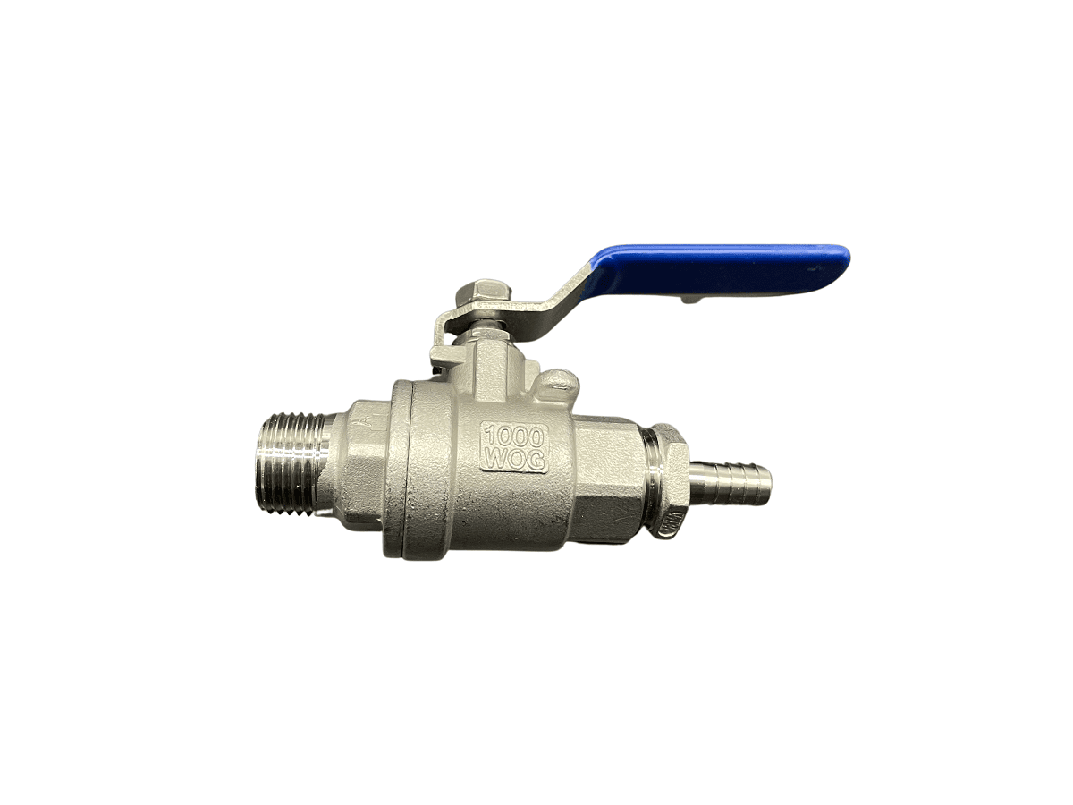Ball Valve with 3/8" Barb and rear thread | The Home Brew Shop | 66898
