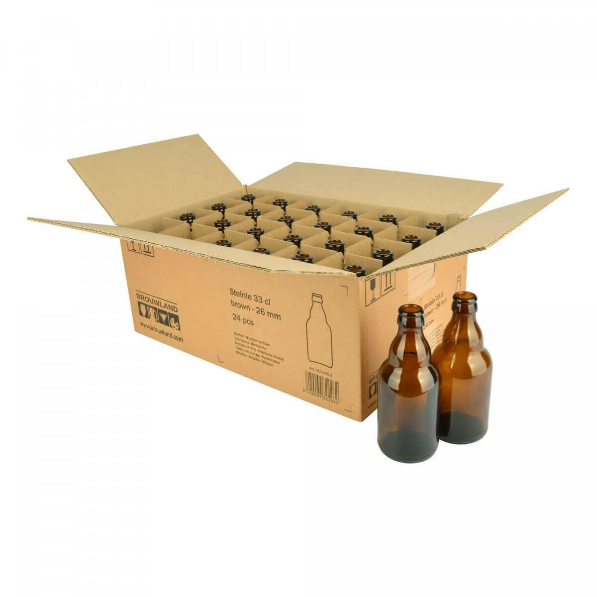 Beer Bottles 330ml Steinie x 24 GLASS | The Home Brew Shop | 0174615-0041517