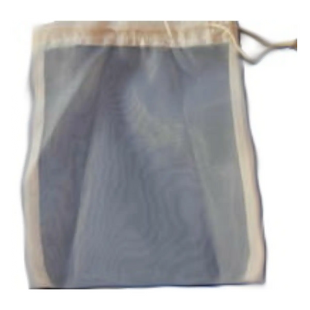 Nylon Bag with Drawstring 6x8" or 15cm x 20cm approx. ultra-fine mesh ideal for winemaking applications.