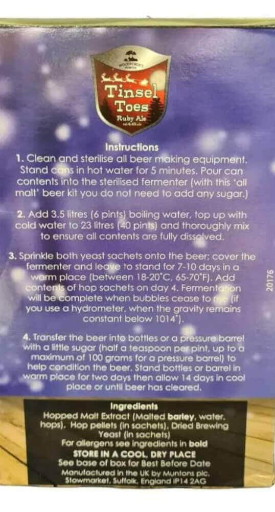 Tinsel Toes Beer Kit | Woodfordes Brewery | The Home Brew Shop | 28901 - 1767