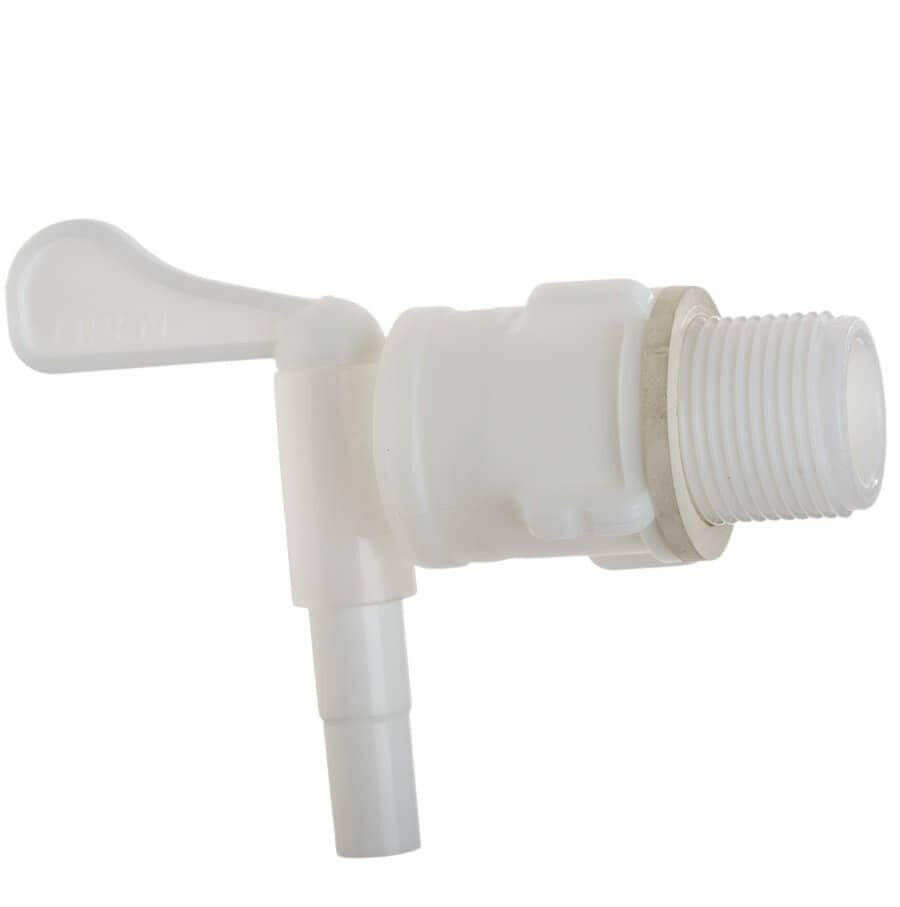 White 3/4" Tap with Anti Sediment Back Nut | The Home Brew Shop | 3100-02305