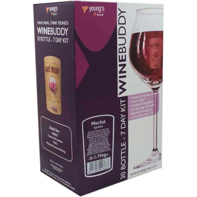 WineBuddy Merlot 30 Bottle Wine Kit | The Home Brew Shop | 1666