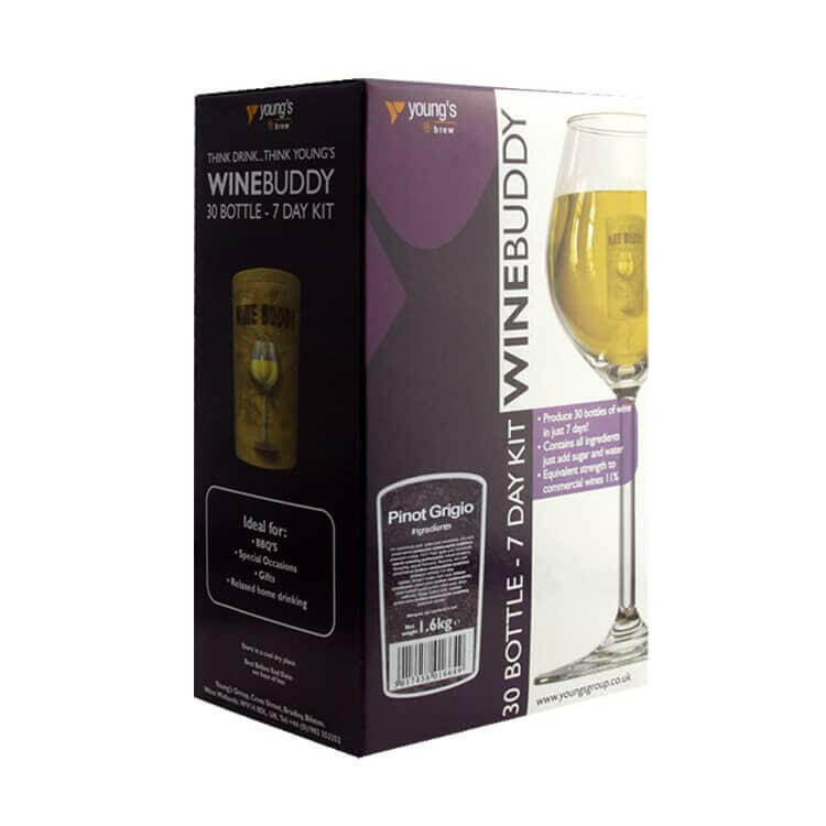 WineBuddy Pinot Grigio 30 Bottle Wine kit | The Home Brew Shop | 1662