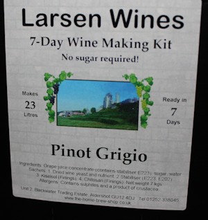 Larsen Wine Kits - 7 Day kits 30 Bottle